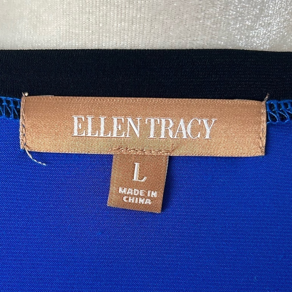 Ellen Tracy Blue Wrap Dress - Picture 10 of 12